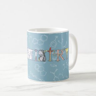 Chemistry diagram and typography blue  coffee mug