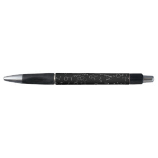 Chemistry diagram pattern white on black tie pen