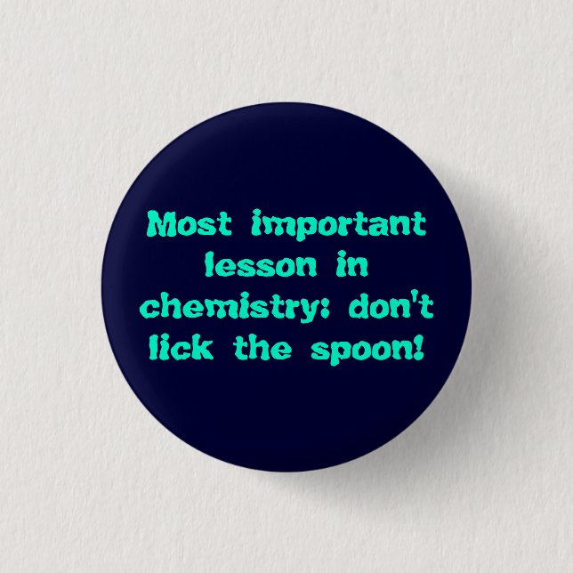 Chemistry: don't click the spoon! 1 inch round button (Front)