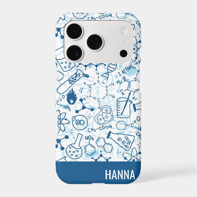 Chemistry Doodle Pattern Personalized Name (Back)