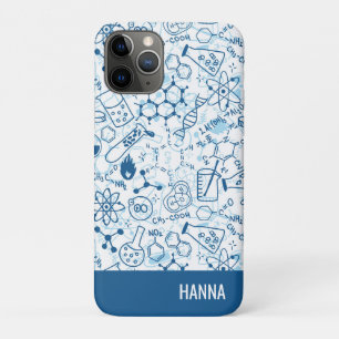 Chemistry Doodle Pattern Personalized Name iPhone 11 Pro Case