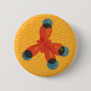 Chemistry Geek Orange Methane Molecule 2 Inch Round Button