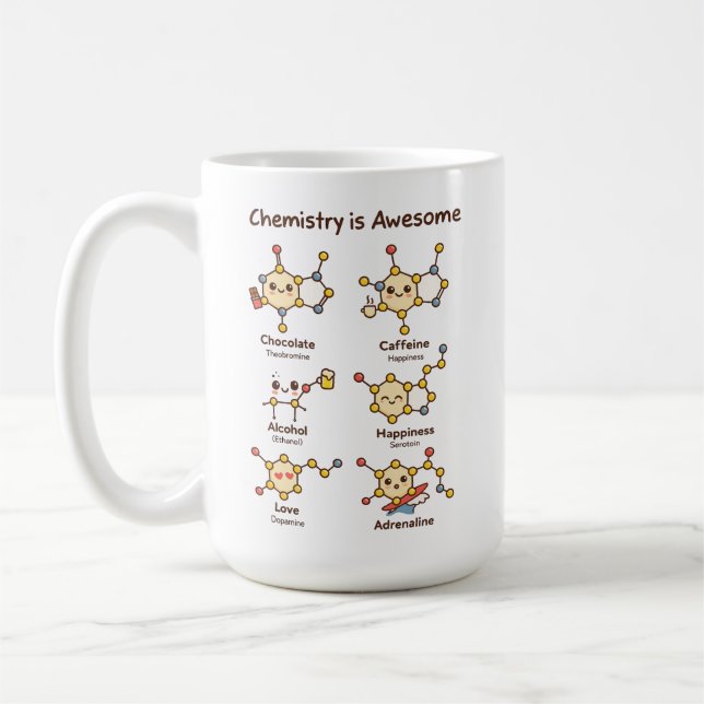 Chemistry is Awesome | Fun Science Chemistry Day Coffee Mug (Left)