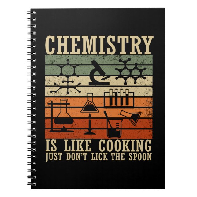 chemistry is like cooking vintage chemist notebook (Front)