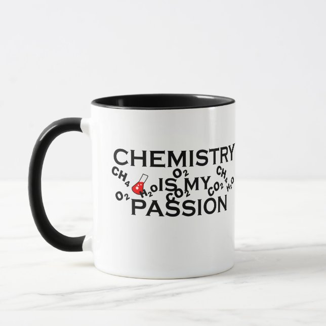 chemistry is my passion funny chemist quotes mug (Left)