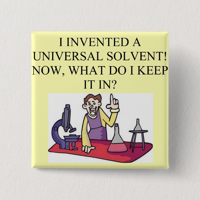 chemistry joke 2 inch square button (Front)