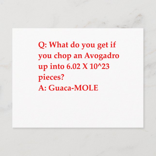 chemistry joke postcard (Front)