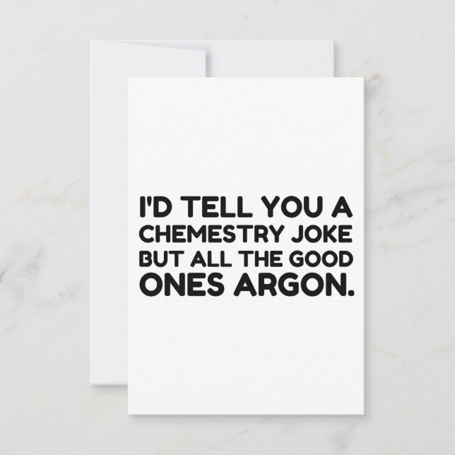 Chemistry Joke Thank You Card (Front)