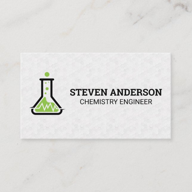 Chemistry Lab Beak Equipment | Science Business Card (Front)