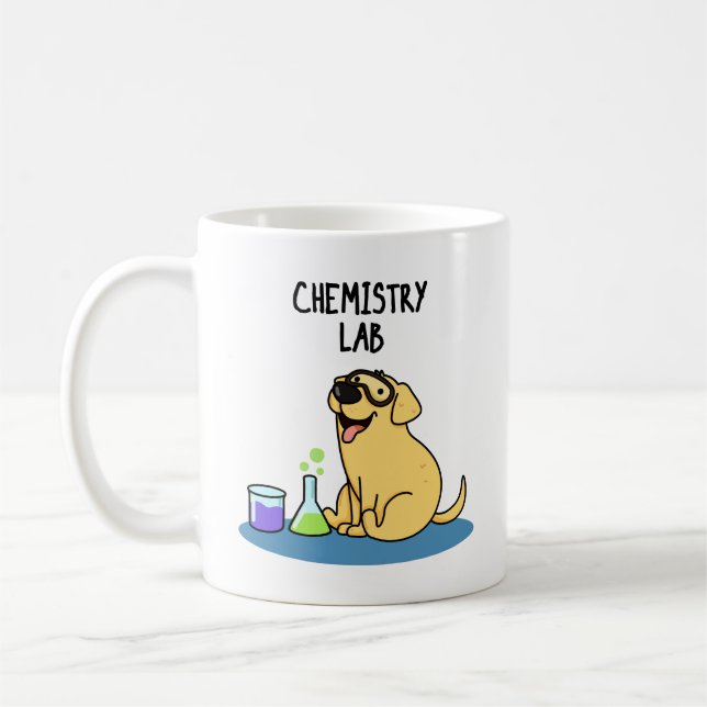 Chemistry Lab Funny Labrador Dog Pun  Coffee Mug (Left)