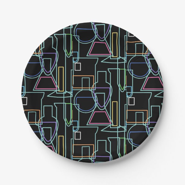 Chemistry Lab Lines Paper Plate (Front)