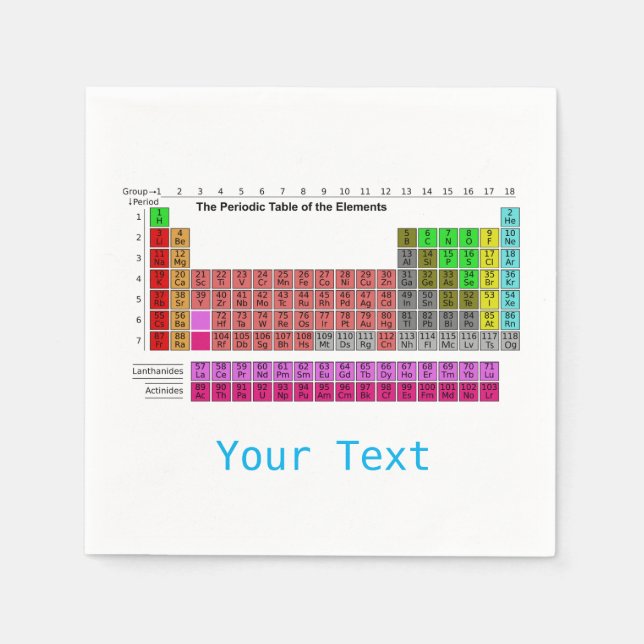 Chemistry Lover Periodic Table of Elements Napkin (Front)