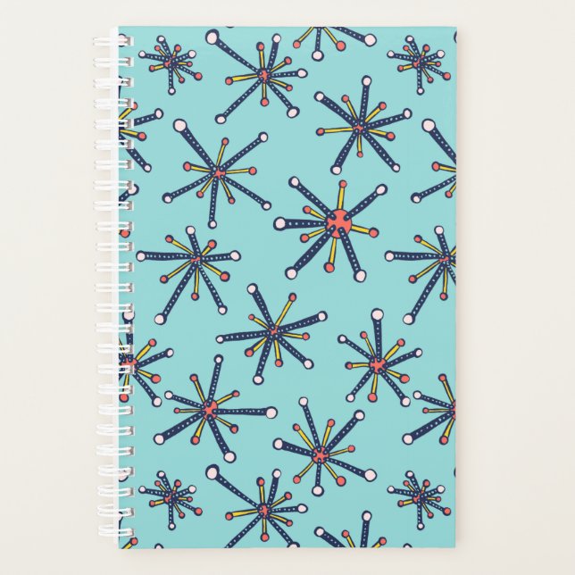 Chemistry Molecule Retro Modern Abstract Pattern Planner (Front)