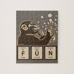 Chemistry monkey discovered fun jigsaw puzzle