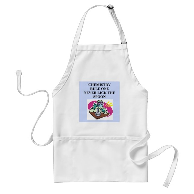 chemistry: never lick the spoon standard apron (Front)