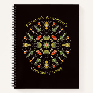 Chemistry Notes Botanical Pattern Notebook