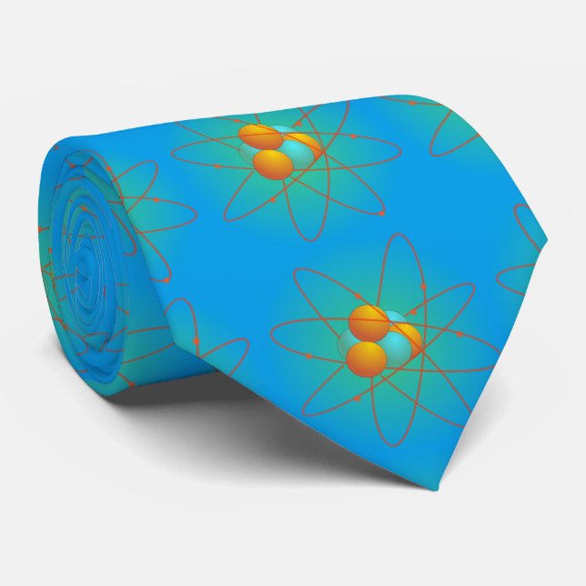 chemistry, nucleus. big-bang. blue background tie (Rolled)