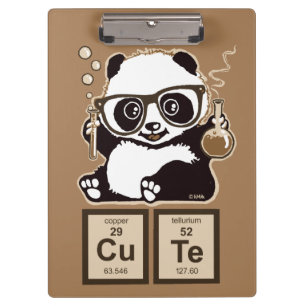 Chemistry panda discovered cute clipboard