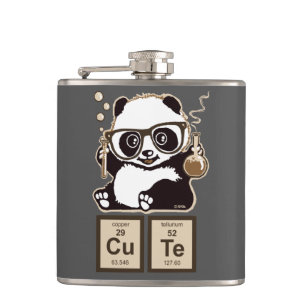 Chemistry panda discovered cute hip flask