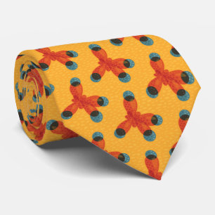 Chemistry Pattern Geek Orange Methane Molecule Tie