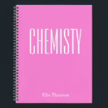 Chemistry | Personalized Pink School Graph Paper Notebook<br><div class="desc">Chemistry | Personalized Pink School Graph Paper Notebook</div>