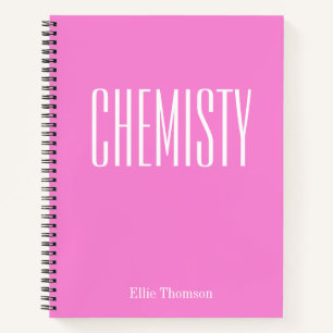 Chemistry   Personalized Pink School Graph Paper Notebook
