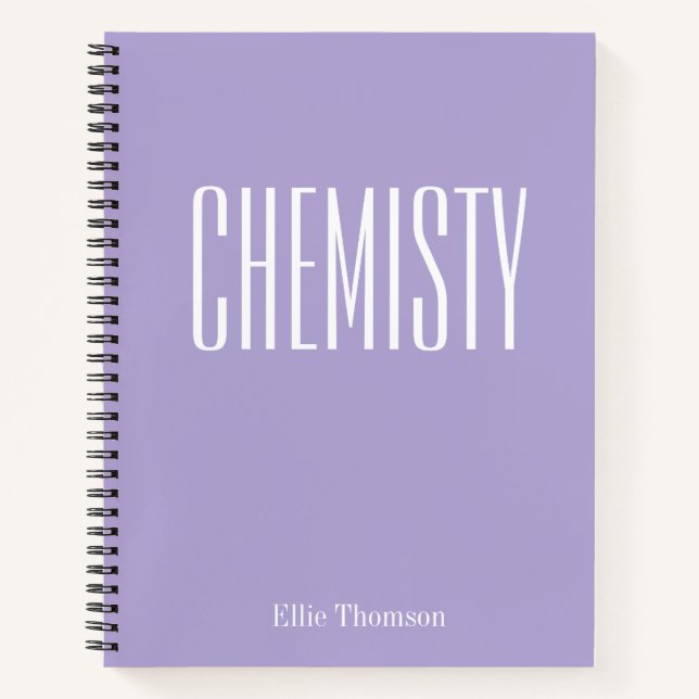 Chemistry | Personalized School Graph Paper Purple Notebook (Front)