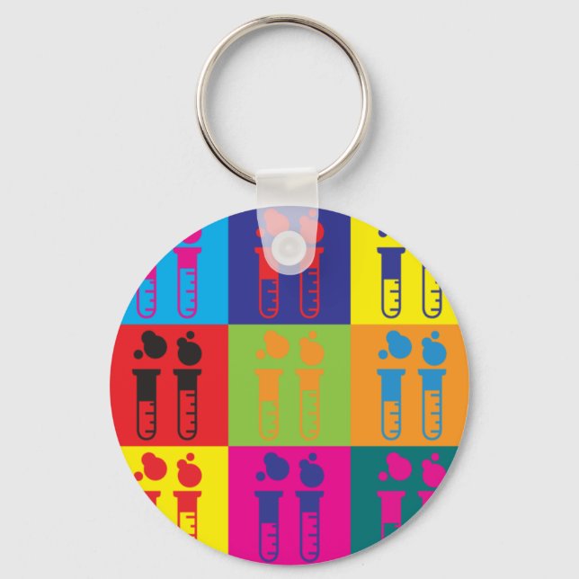 Chemistry Pop Art Keychain (Front)