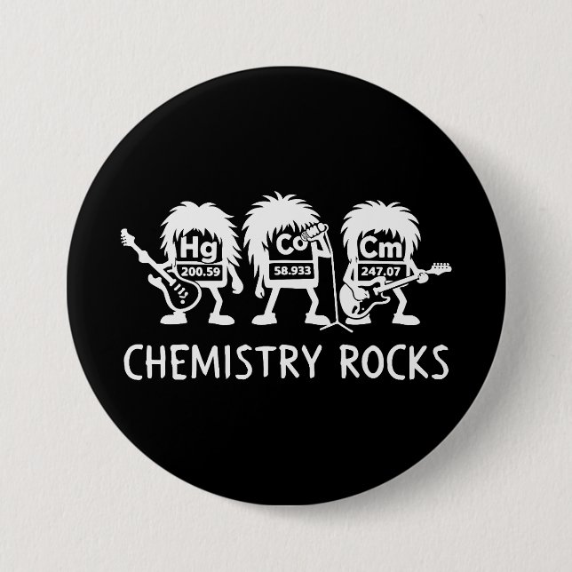 Chemistry Rocks Science Rock Band 3 Inch Round Button (Front)