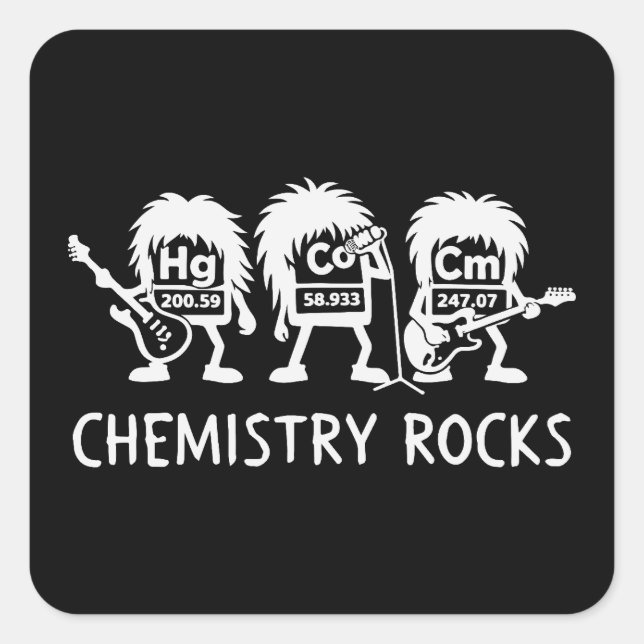 Chemistry Rocks Science Rock Band Square Sticker (Front)