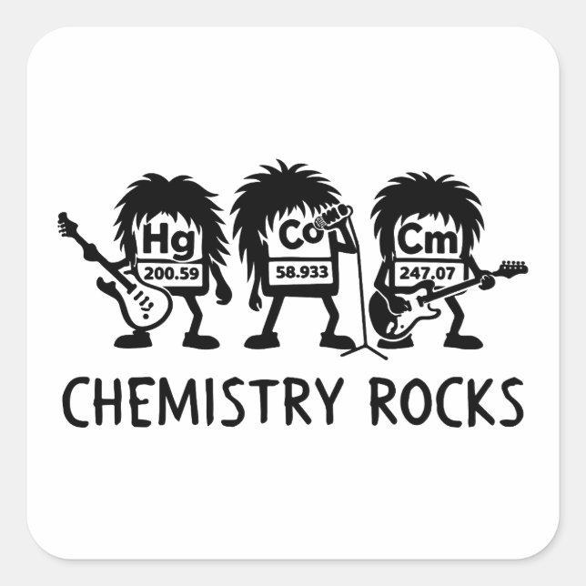Chemistry Rocks Science Rock Band Square Sticker (Front)