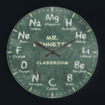 Chemistry Science Chalkboard Personalizable Clock<br><div class="desc">A unique periodic table of chemical elements personalizable decorative wall clock. A great addition to any home,  school or office. Also makes a great gift idea for any teacher or professor.</div>