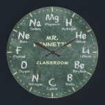 Chemistry Science Chalkboard Personalizable Clock<br><div class="desc">A unique periodic table of chemical elements personalizable decorative wall clock. A great addition to any home,  school or office. Also makes a great gift idea for any teacher or professor.</div>