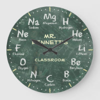 Chemistry Science Chalkboard Personalizable Clock