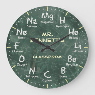 Chemistry Science Chalkboard Personalizable Clock