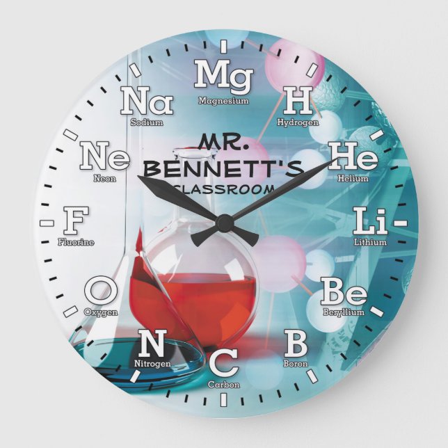 Chemistry Science Personalizable Clock (Front)