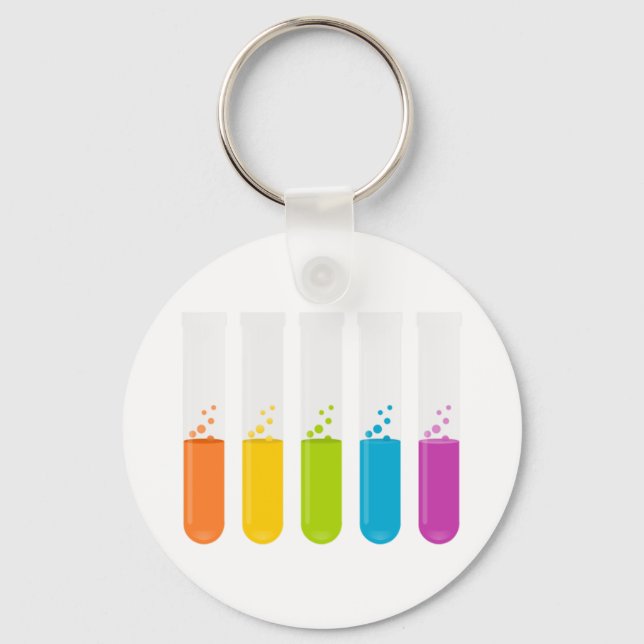 Chemistry Science Test Tubes Keychain (Front)