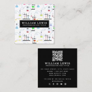 Chemistry Science Test Tubes Lab QR Code Square Business Card