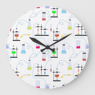 Chemistry Science Test Tubes Lab School Subject  Large Clock