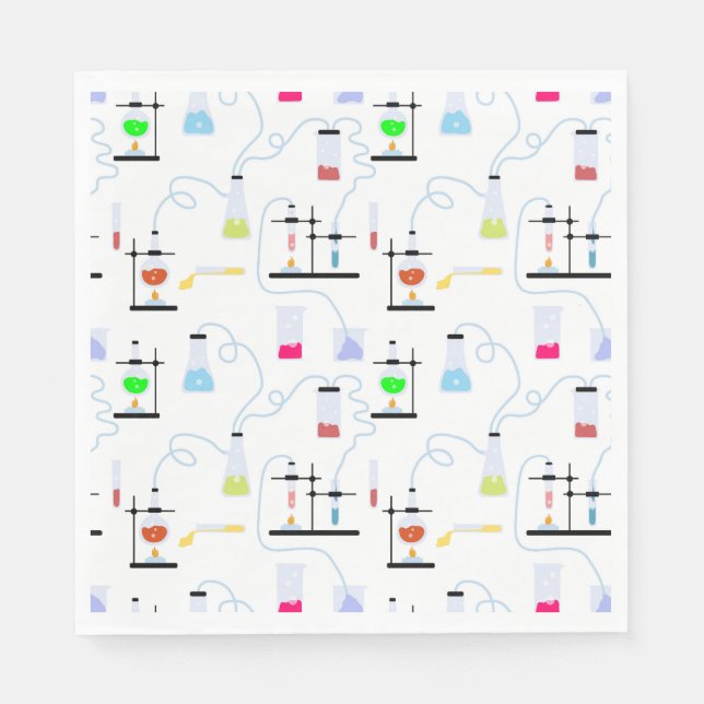 Chemistry Science Test Tubes Lab School Subject  Napkin (Front)