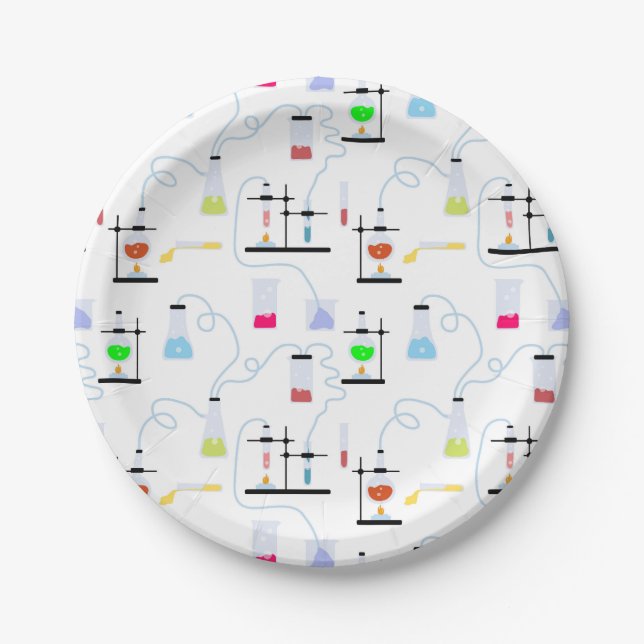 Chemistry Science Test Tubes Lab School Subject  Paper Plate (Front)