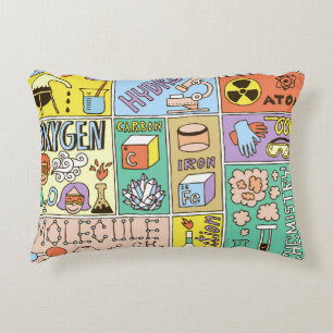 Chemistry Science Vintage Illustration Set Accent Pillow