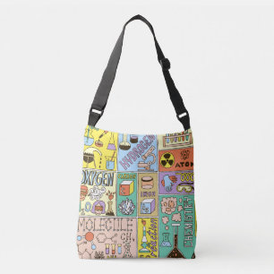 Chemistry Science Vintage Illustration Set Crossbody Bag