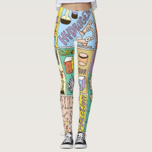 Chemistry Science Vintage Illustration Set Leggings