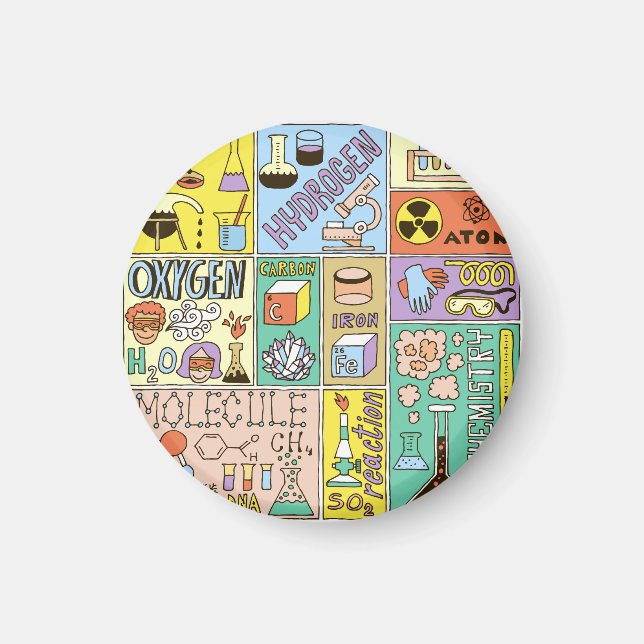 Chemistry Science Vintage Illustration Set Magnet (Front)