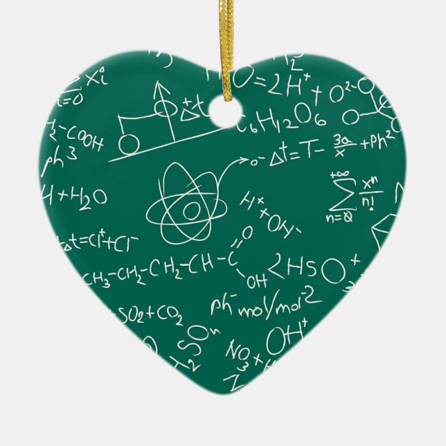 Chemistry scribbles ceramic ornament (Front)