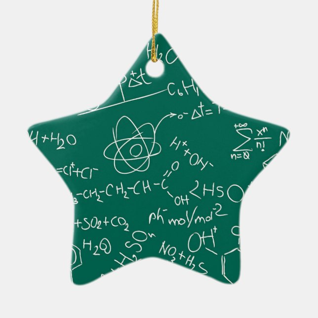 Chemistry scribbles ceramic ornament (Front)