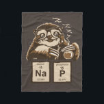 Chemistry sloth discovered nap fleece blanket<br><div class="desc">Funny chemistry sloth discovered nap</div>