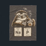 Chemistry sloth discovered nap fleece blanket<br><div class="desc">Funny chemistry sloth discovered nap</div>