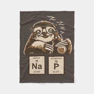 Chemistry sloth discovered nap fleece blanket